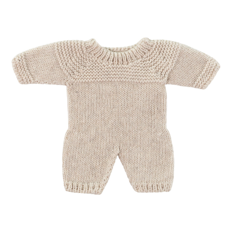 Knitted Doll Pajamas 8 1/4" - Linen by Miniland