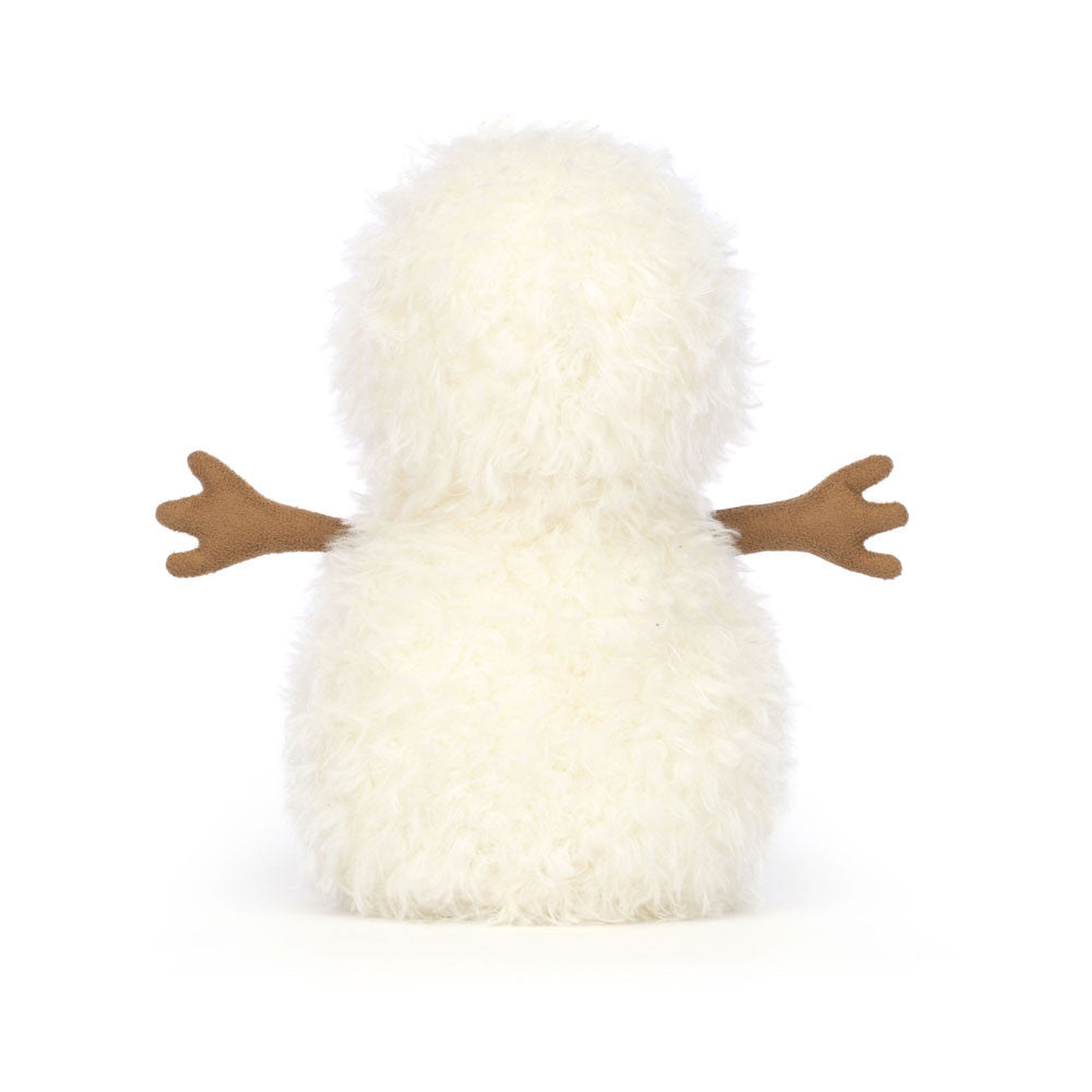 White plush toy with brown antlers on a white background