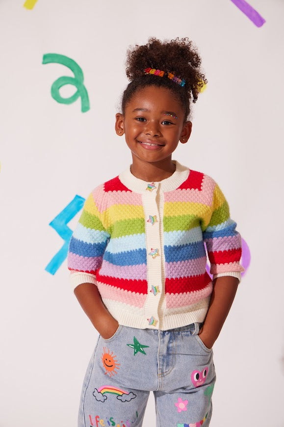 Rainbow Bright Knit Cardigan by Lola + The Boys