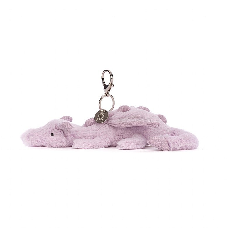 Lavender Dragon Bag Charm by Jellycat