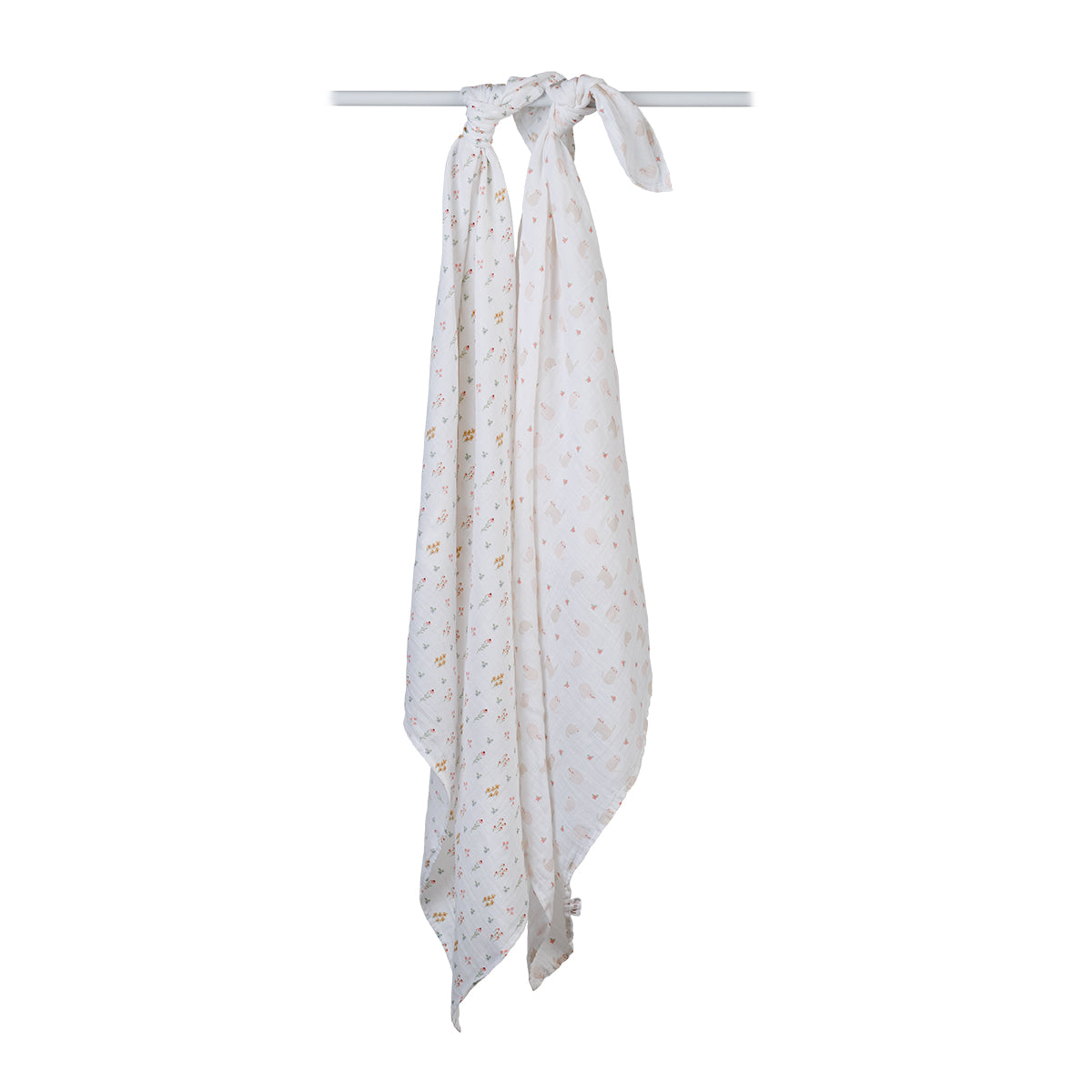 White scarf with subtle pattern on a white background