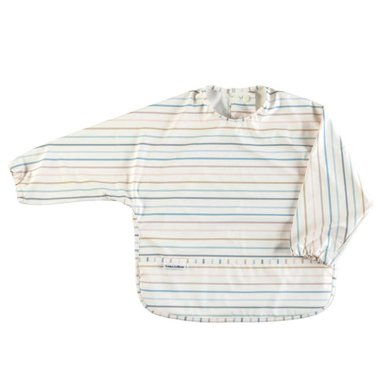 Long Sleeve Waterproof Bib - Pastel Stripes by Loulou Lollipop