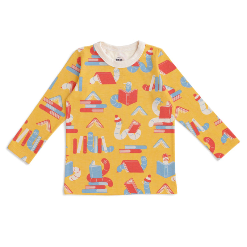 Long Sleeve Tee - Bookworms Yellow by Winter Water Factory