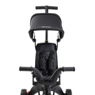 Black stroller with canopy on a white background
