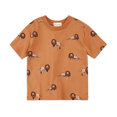 Lion Print Organic Cotton T- Shirt - Copper by miles the label.