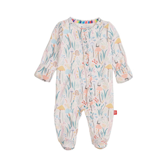 Shrooms & Bloom Modal Magnetic Ruffle Footie by Magnetic Me