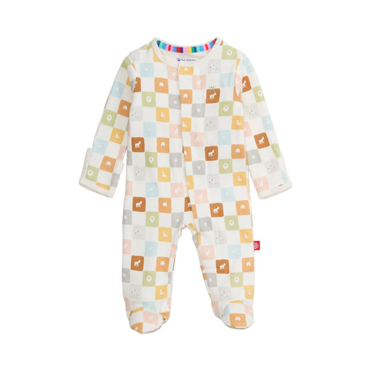 Checkmate Organic Cotton Magnetic Footie by Magnetic Me