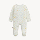 Baby onesie with floral pattern on a white background
