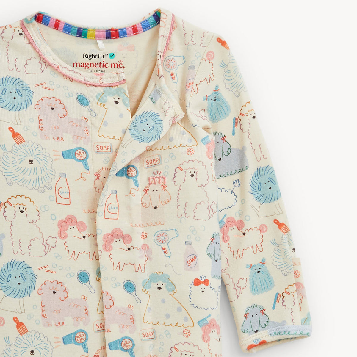 Children's outfit with animal pattern on a white background