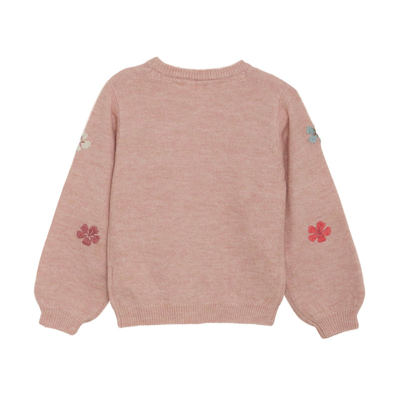 Flower Knit Pullover - Misty Rose by Minymo