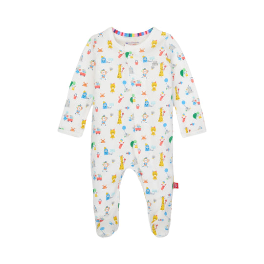 Seaside Sand Squad Organic Cotton Magnetic Footie by Magnetic Me