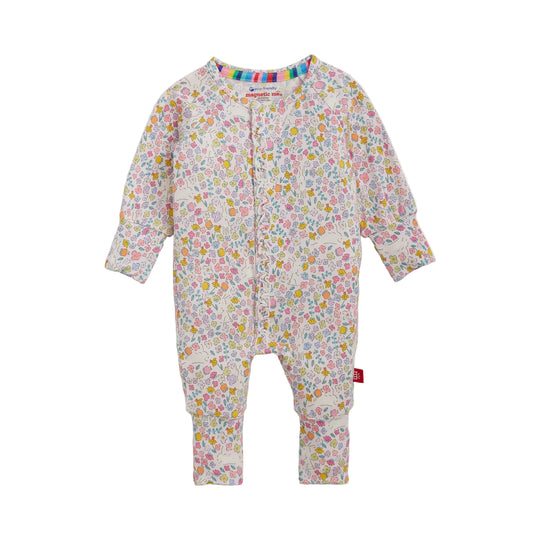 Bunny Blossom Modal Magnetic Ruffle Footie by Magnetic Me