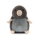 Plush toy mole on a white background