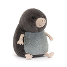 Plush toy mole on a white background