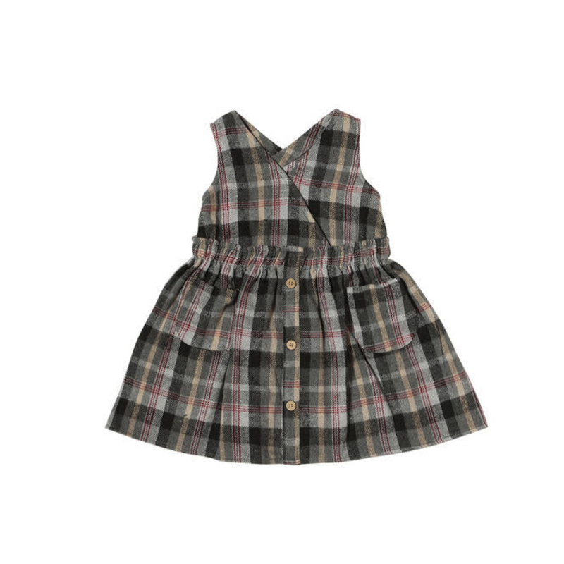 Matilda Dress - Charcoal Plaid by Vignette