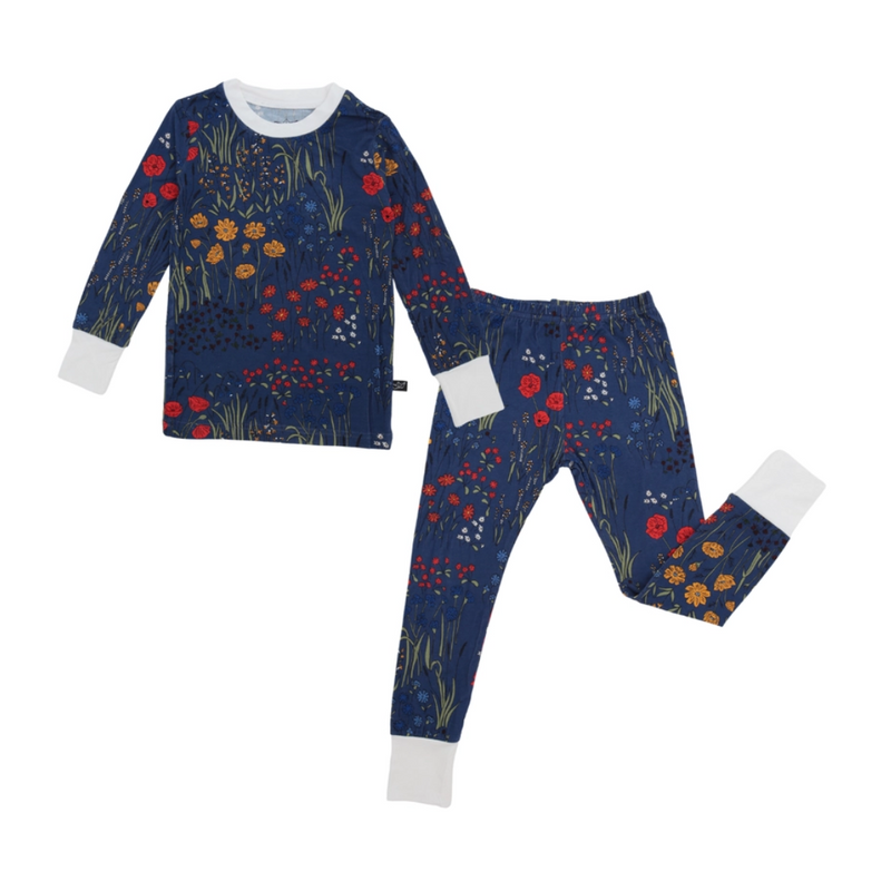 Meadow Floral Bamboo 2 Piece Pajamas by Peregrine Kidswear