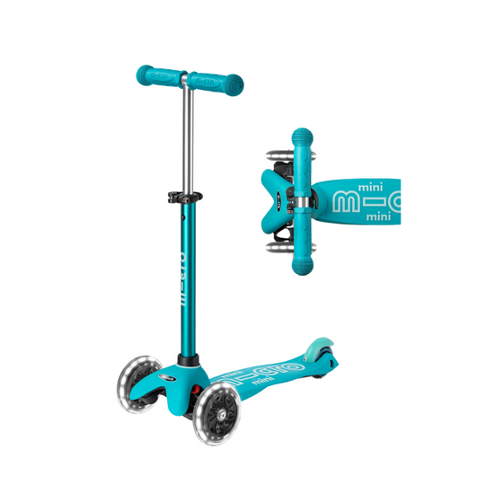 Mini Deluxe LED Scooter - Aqua by Micro Kickboard