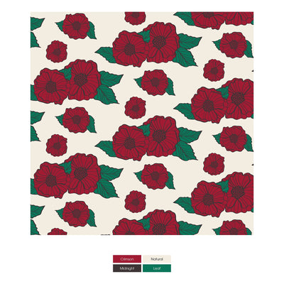 Print Footie with 2 Way Zipper - Holiday Poppies by Kickee Pants