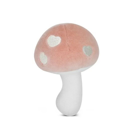 Mushroom Rattle - Pink Velour by Apple Park