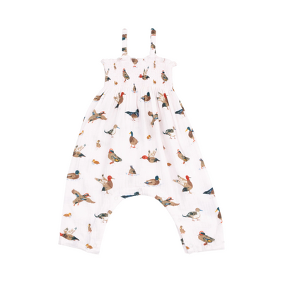 Muslin Smocked Romper - Pink Ducks by Angel Dear