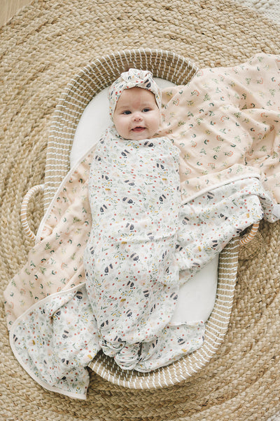Luxe Muslin Swaddle - Bumblebees by Loulou Lollipop