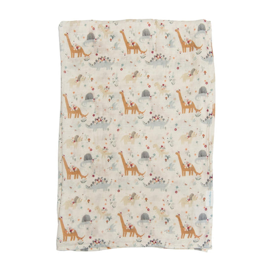 Luxe Muslin Swaddle - Baby Dinomite by Loulou Lollipop