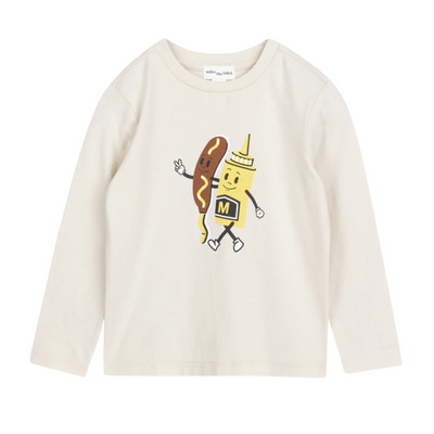 Jersey Top - Mustard & Corn Dog Print on Birch by miles the label.