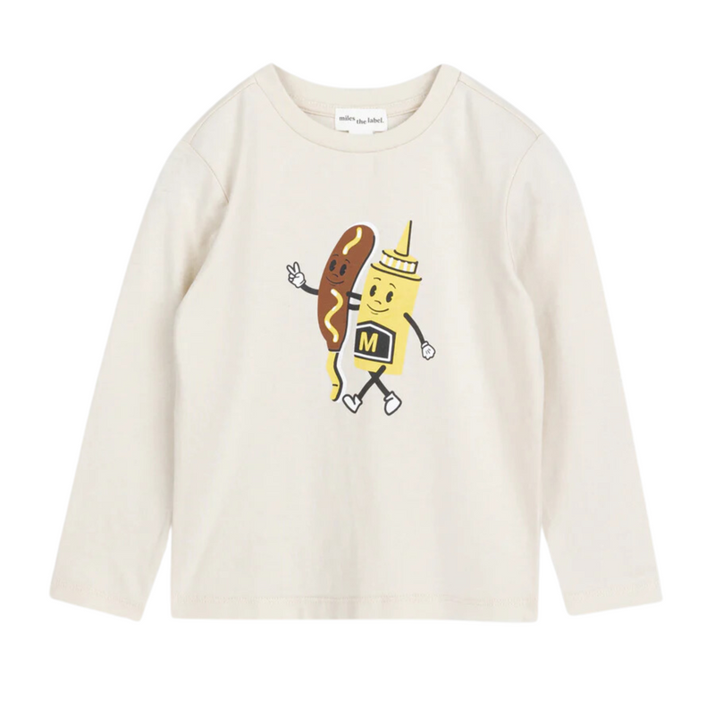 Jersey Top - Mustard & Corn Dog Print on Birch by miles the label.