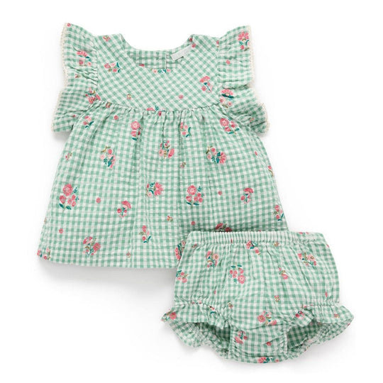 Gingham Set - Frida Print by Purebaby