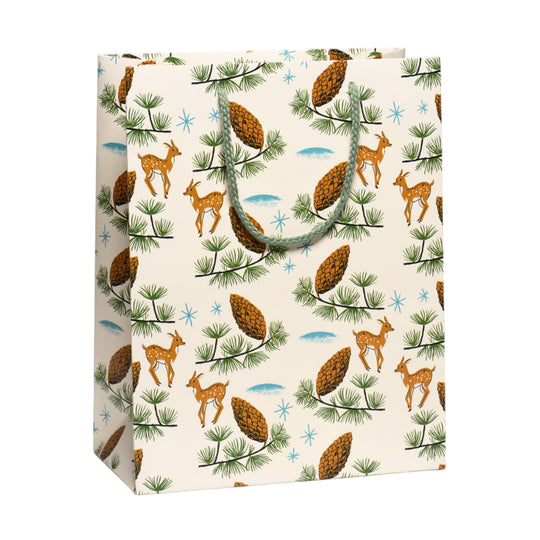 Deer and Pine Cones Gift Bag - Large by Red Cap Cards