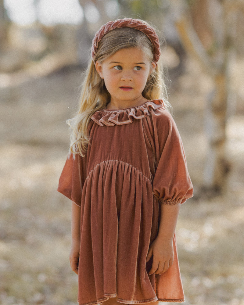 Velvet Braided Headband - Poppy by Noralee