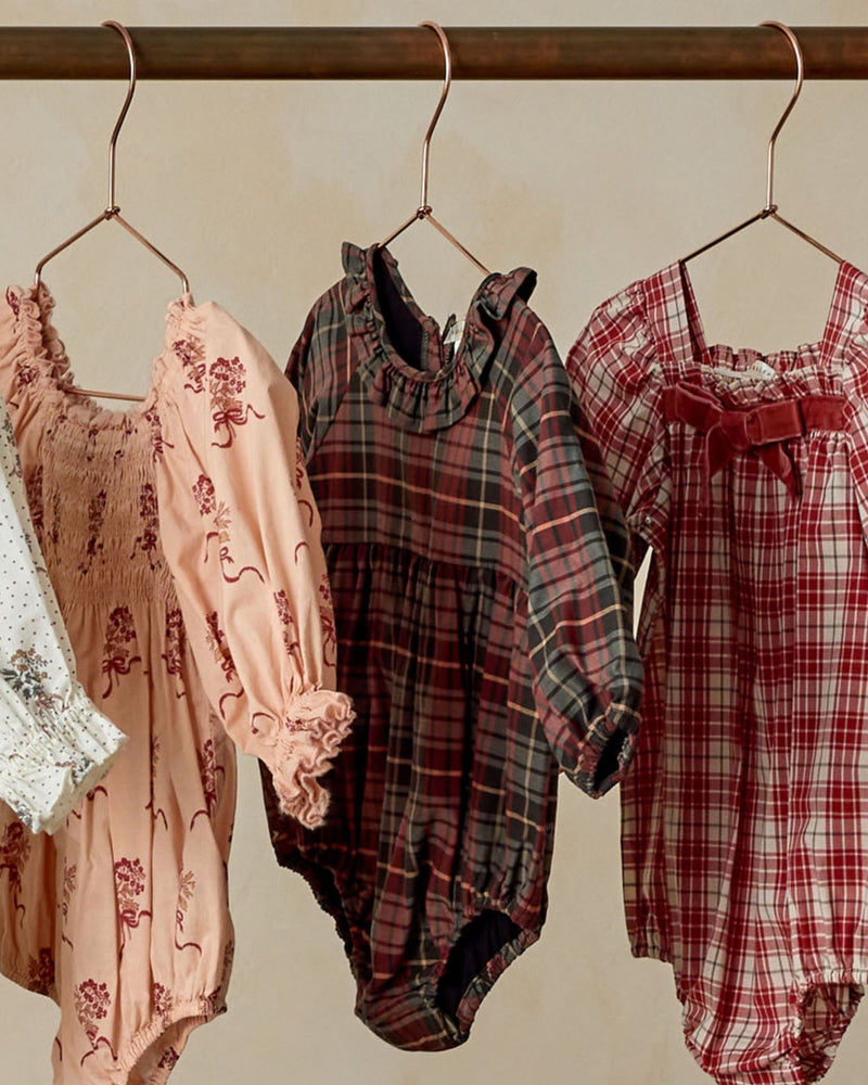 Adeline Romper - Winter Tartan by Noralee