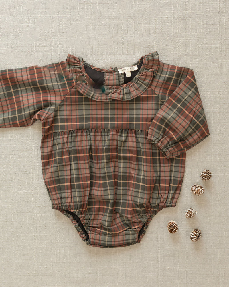 Adeline Romper - Winter Tartan by Noralee