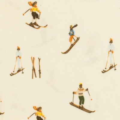 Organic Cotton Zipper Pajama - Vintage Natural Ski by Milkbarn