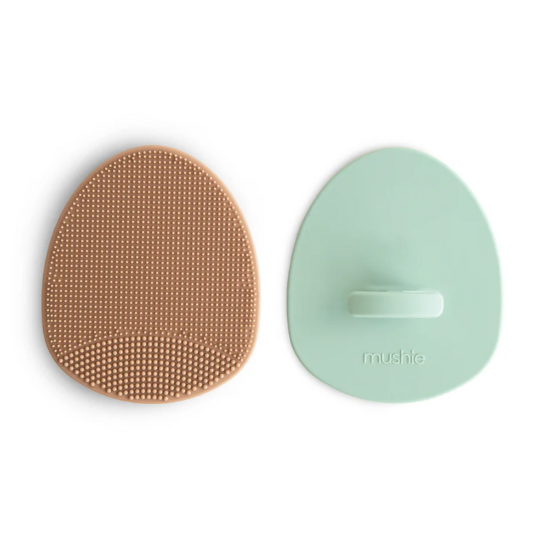 Cradle Cap Brush 2pk - Natural/Cambridge Blue by Mushie & Co