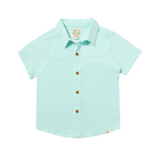 Newport Short Sleeve Button Up - Seafoam by Me & Henry - FINAL SALE