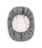 Gray fabric cover on a white background