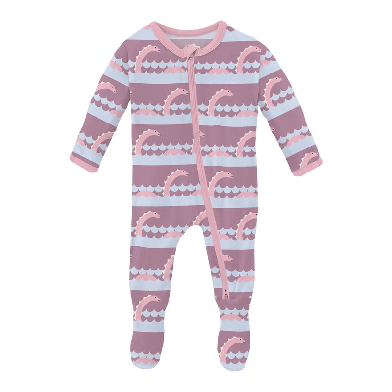 Print Footie with 2 Way Zipper - Pegasus Sea Monster by Kickee Pants