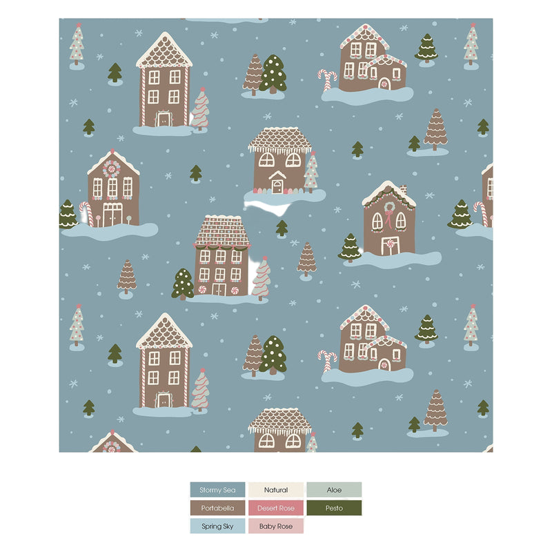 Print Footie with 2 Way Zipper - Stormy Sea Gingerbread Town by Kickee Pants