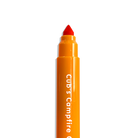 Orange marker with red cap on a white background