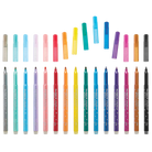 Set of colorful markers arranged in a grid on a white background