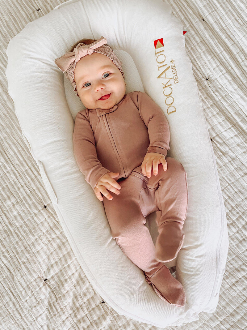 Organic Zipper Footie - Mauve by Loved Baby