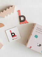 Children's magnetic alphabet letters on a light surface
