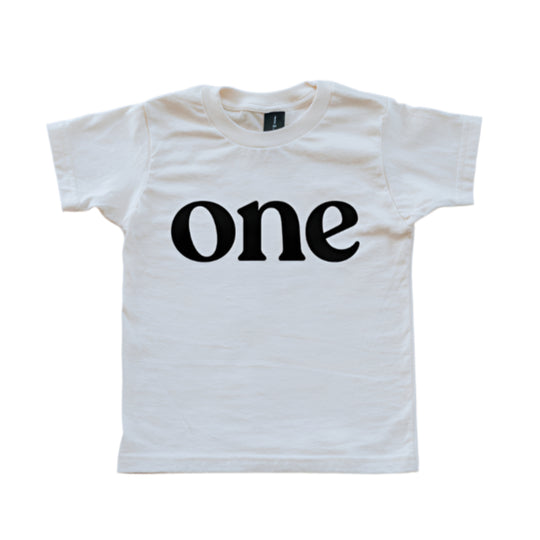 ONE Modern First Birthday Organic Baby Tee - Cream by Gladfolk