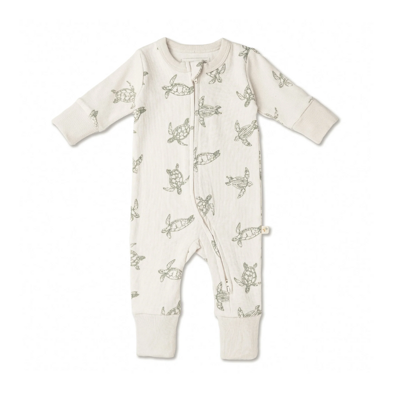 Organic 2-Way Zip Romper - Turtles by Makemake Organics