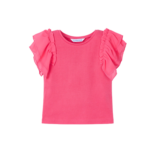 Organza Ruffle Tee - Peony by Mayoral - FINAL SALE