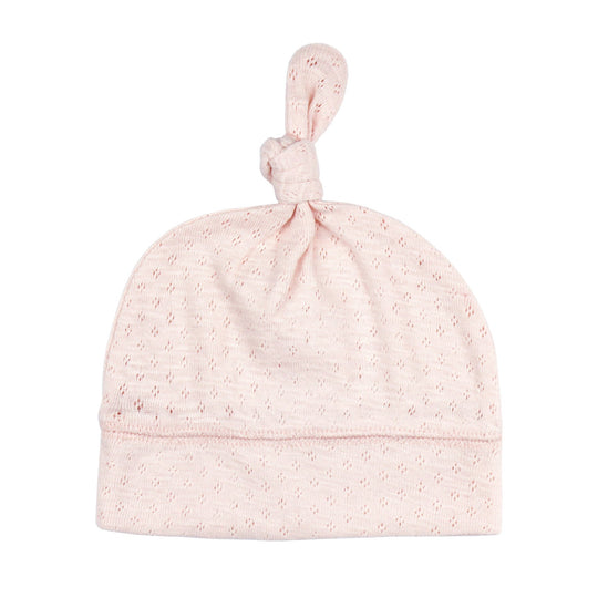 Organic Pointelle Knotted Hat - Cotton Candy by Loved Baby