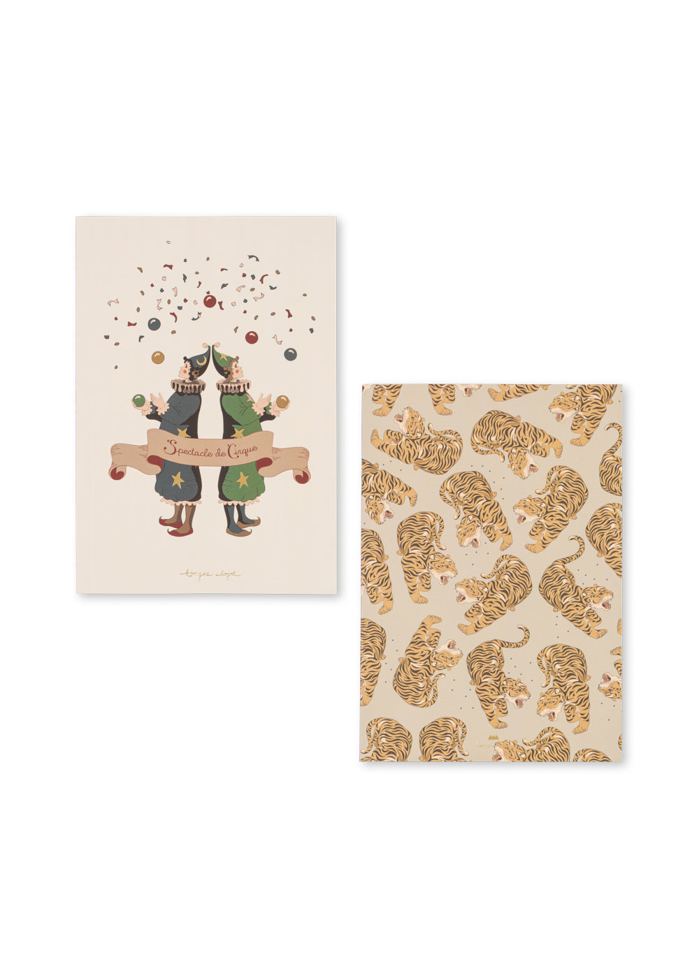Two decorative items with different patterns on a white background