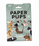 Packaging of Pikkil Paper Pups with origami dog models on a light green background