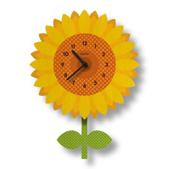 Sunflower Wood Pendulum Clock by Popclox